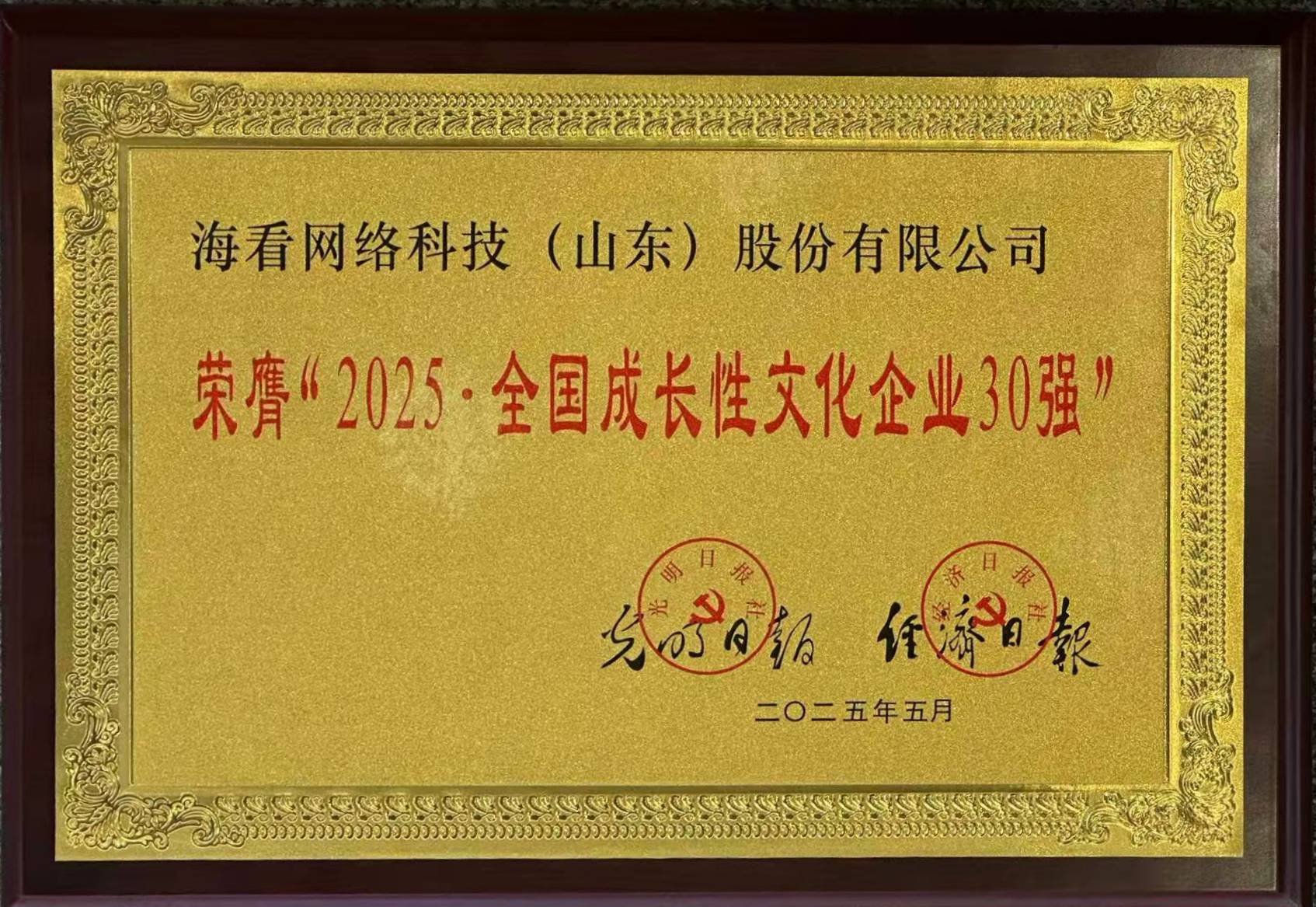 海看股份荣膺“2025·全国成长性文化企业30强”.jpg